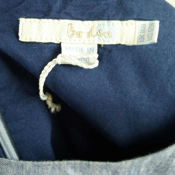 Boden Chambray Linen Sleeveless Fit N Flare Dress - Picture 5 of 6